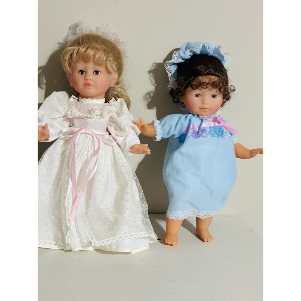 Corolle vintage babydolls sleepy eyes 1980s set of 2 Dolls 14” Doll